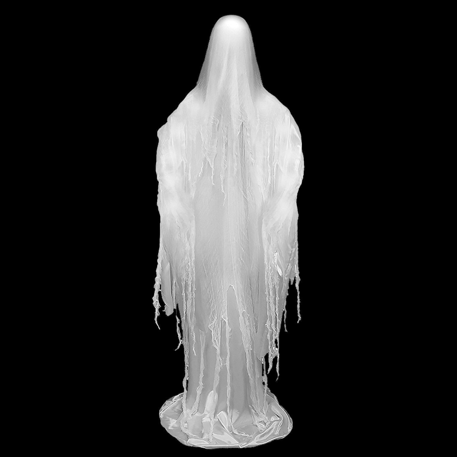 LIGHTED 6 FOOT * SPECTER IN WHITE GRAVEYARD GHOST * shops HALLOWEEN DISPLAY PROP *RARE