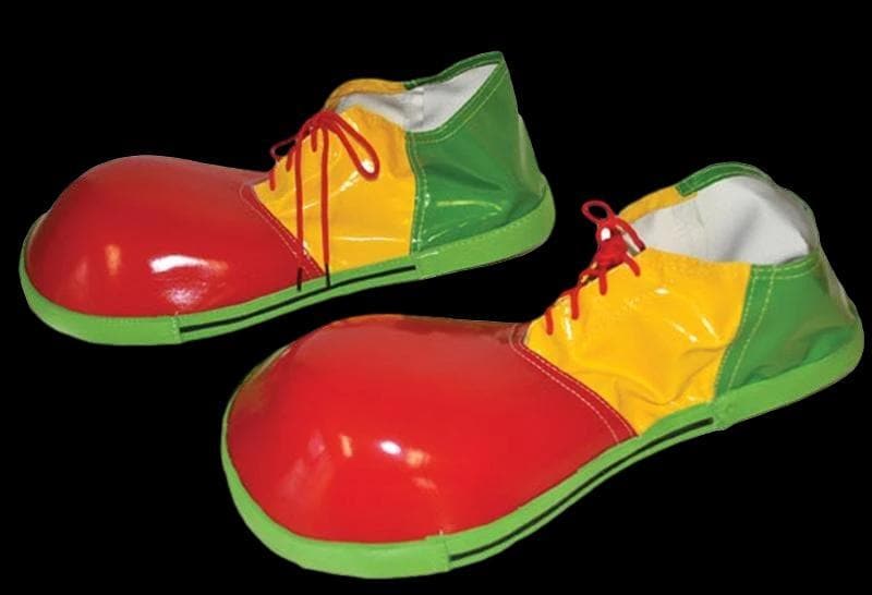 Adult's Red & Yellow Clown Shoes & Toe Socks Set