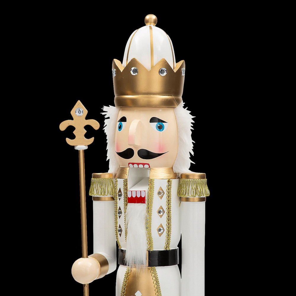 3 Ft. Large Classic Gold Wood Holiday Nutcracker with Scepter