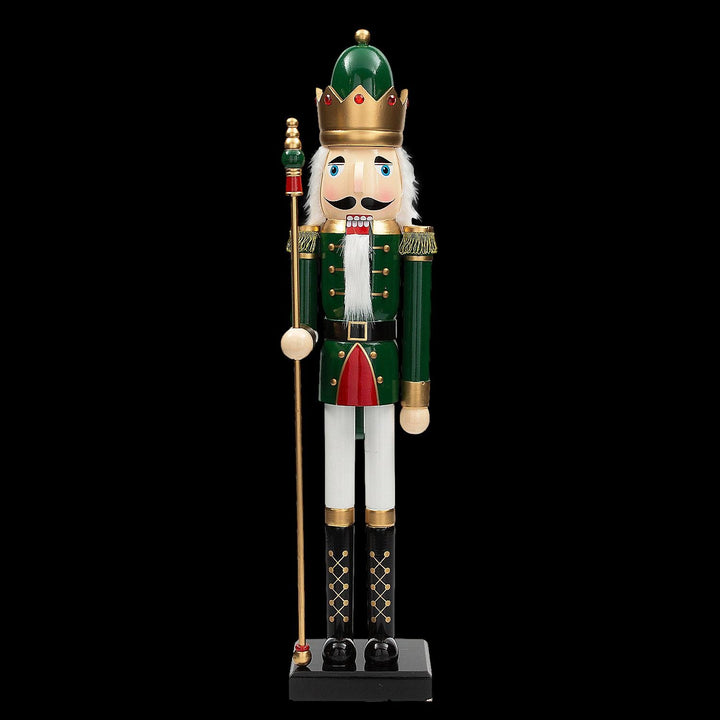 3 Ft. Large Classic Green Wood Holiday Nutcracker with Scepter