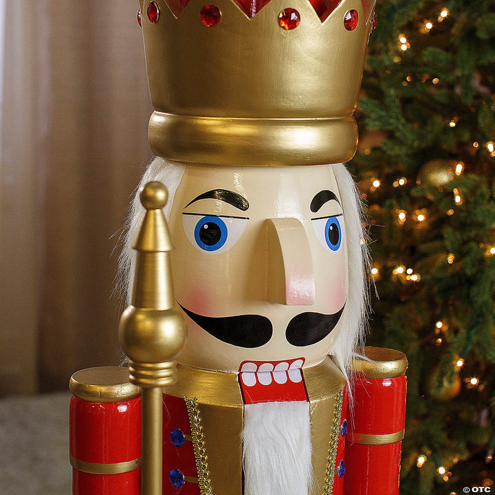 5 Ft. Giant Classic Red Wood Holiday Nutcracker with Scepter