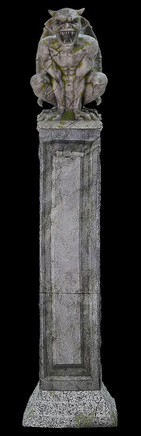Oversized Gargoyle Pillar Animated Halloween Prop