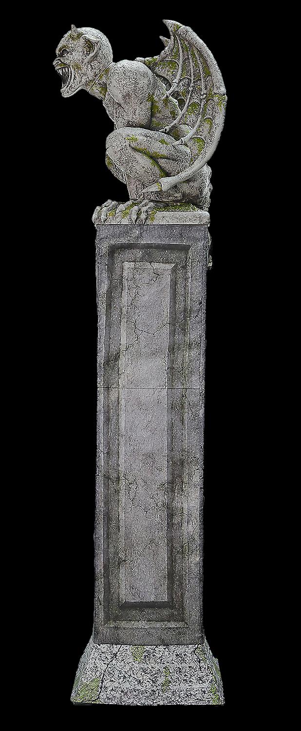 Oversized Gargoyle Pillar Animated Halloween Prop