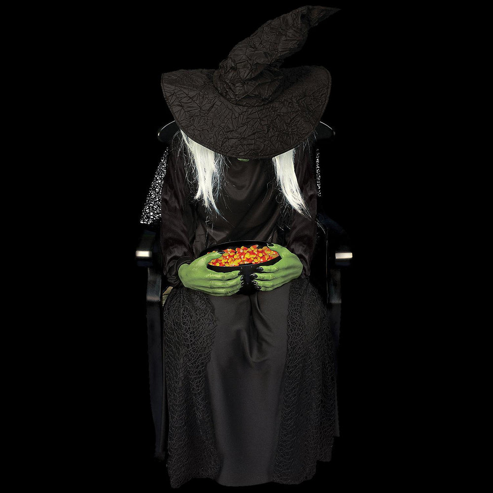 Animated Sitting Witch Halloween Prop