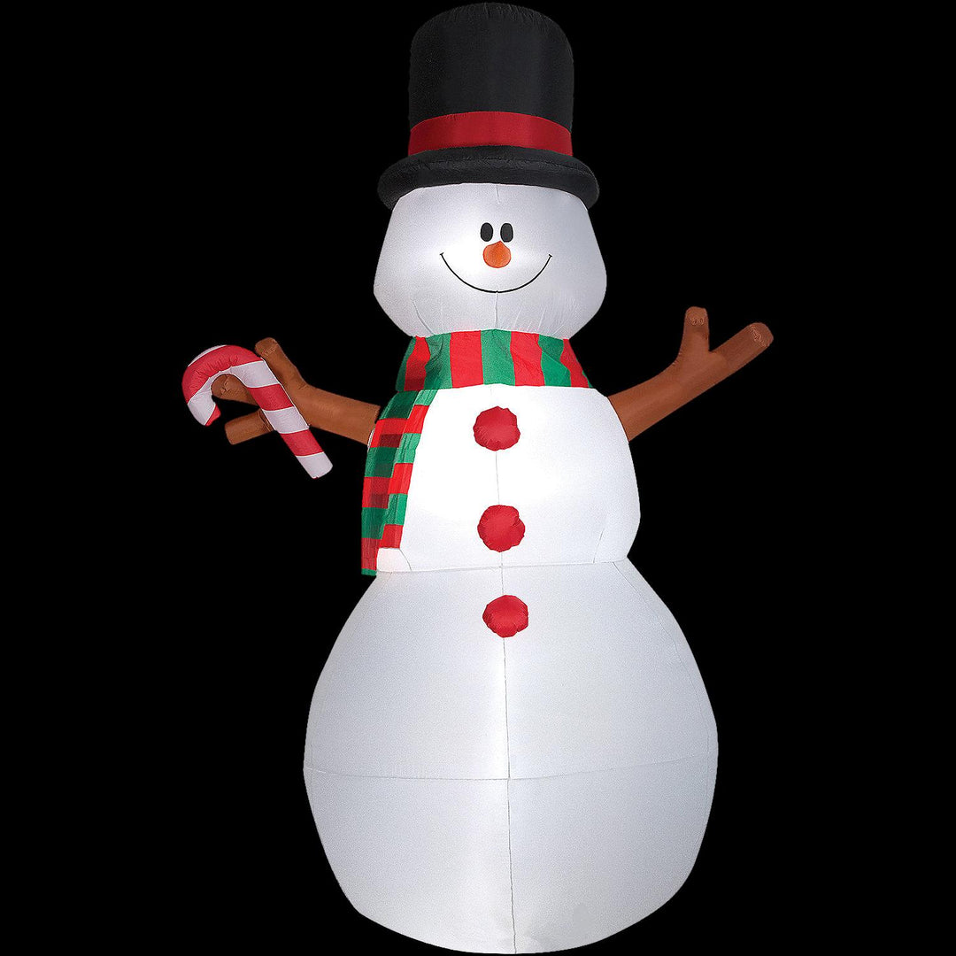 Blow-Up Inflatable Swiveling Snowman with Built-In LED Lights Outdoor Yard Decoration