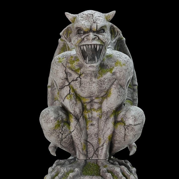 Oversized Gargoyle Pillar Animated Halloween Prop