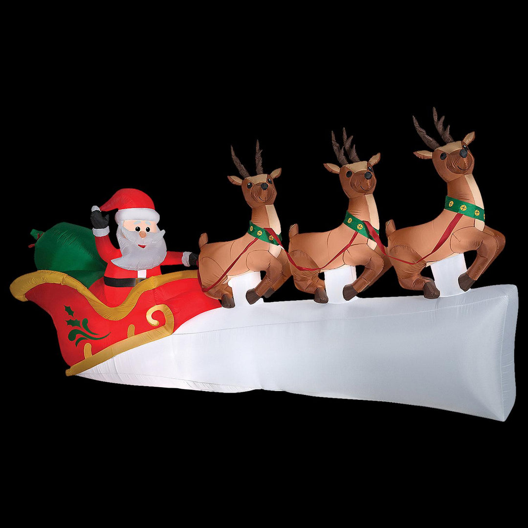 Santa in Sleigh Scene 68" Inflatable Christmas Outdoor Yard Decor