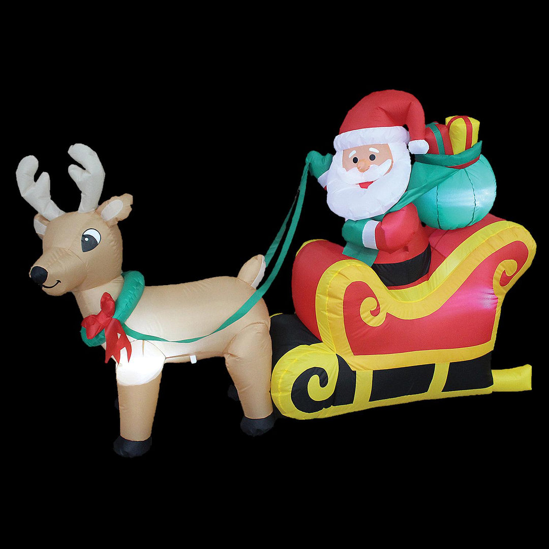 Santa On Sleigh Inflatable Outdoor Yard Decoration