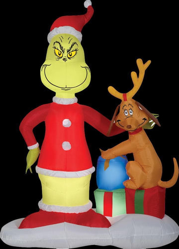 The Grinch and Max with Presents Inflatable Scene-Dr. Seuss| The Horror ...