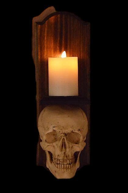 Classic Skull Wall Sconce Style II w/ Ivory Flameless Candle Haunted – The  Horror Dome