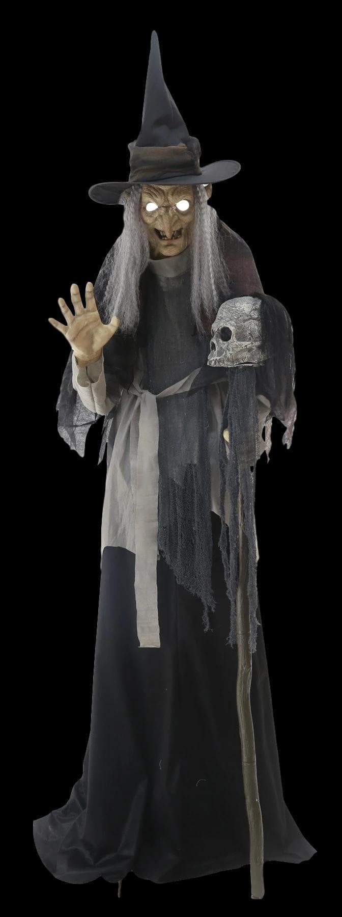 7ft Large Wailing Banshee Animatronic Decoration, Tall Grey shrieking Woman  Halloween Prop Seasonal Visions International Standard