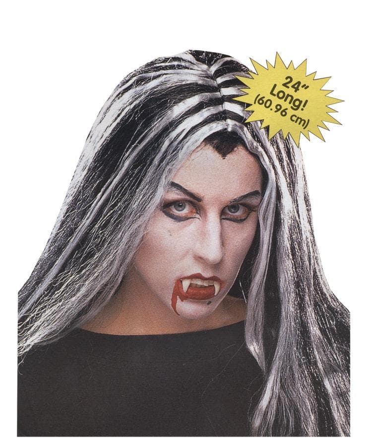Vampiress Wig | Black and White Vamp Wig | Vampiress Hair – The Horror Dome